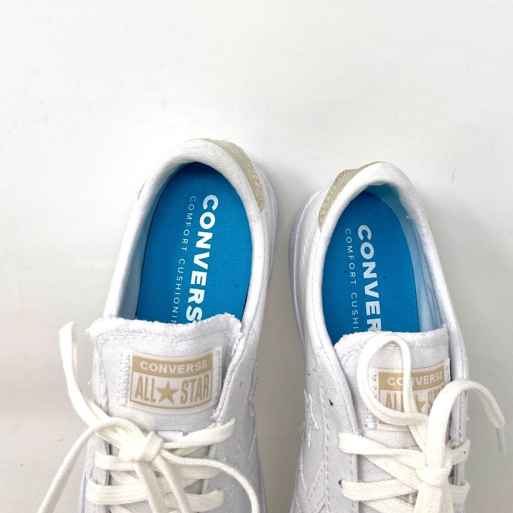 Converse Women 568901C Breakpoint Metallic Industrial Glam Low Top White Sneaker - Picture 6 of 10